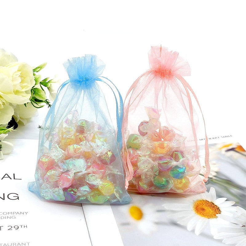 SumDirect 240pcs 4x6 Inch Organza Bags, 20 Colors Sheer Drawstring Gift Bags,Jewelry Pouches Wedding Party Christmas Favor Gift Bags - Image 5